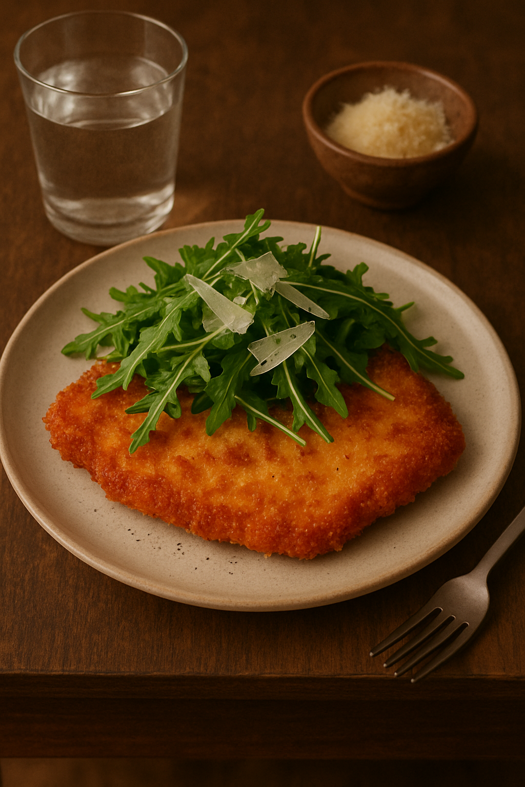 Chicken Milanese with Rocket & Parmesan Salad