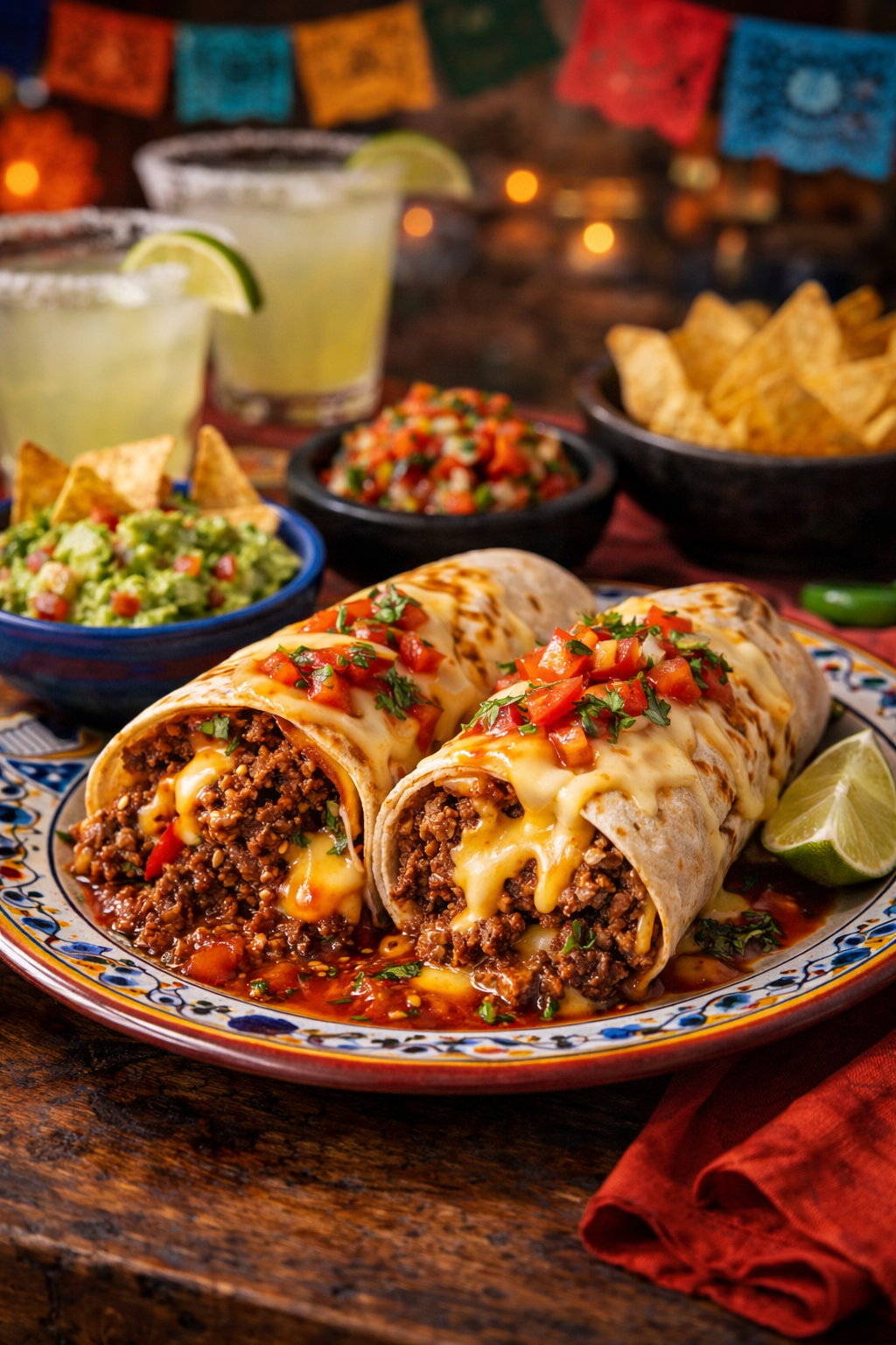 Cheesy Beef Burritos