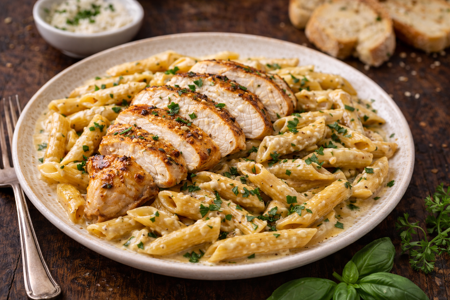 Creamy Garlic Chicken Pasta