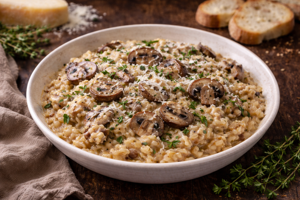 Creamy Mushroom & Thyme Risotto with Parmesan