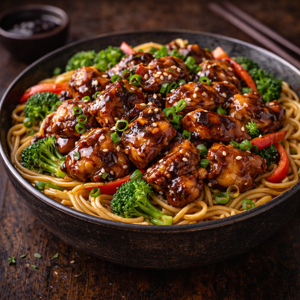 Sticky Hoisin Chicken with Noodles